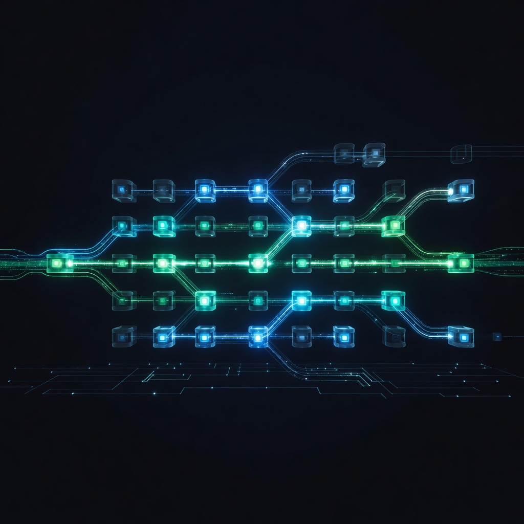 Continuous integration pipeline visualization dashboard showing containerized deployments